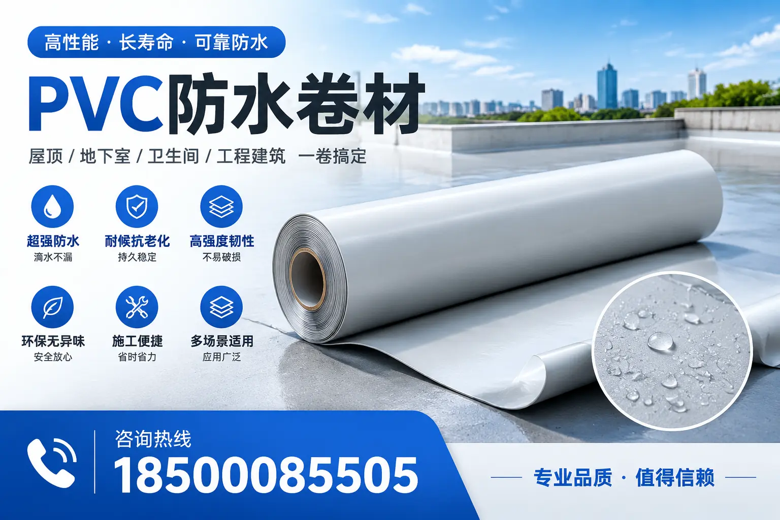 PVC防水卷材的防水效果评测,适合长沙的科学依据